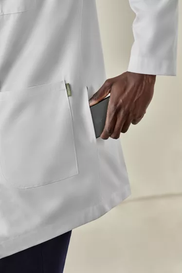 Fleece lined white lab coat cheap